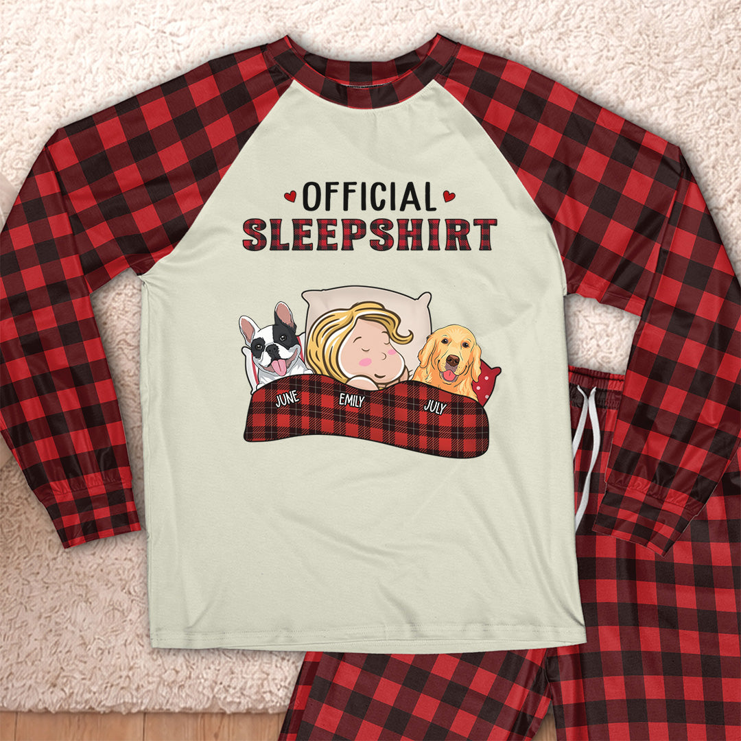 PSTPA04 Official Sleepshirt Dog Lover - Personalized Custom Raglan Pajama Set
