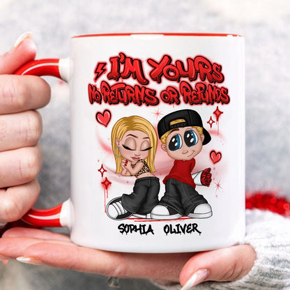 PST182 Y2K Couple Graffiti Style - Personalized White Mug Accent Mug