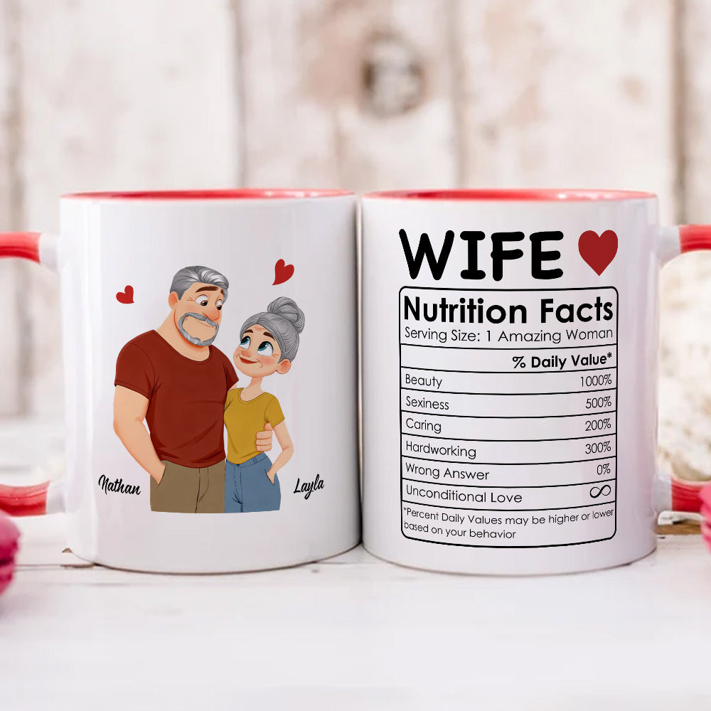 PST220 Husband Nutrition Facts - Personalized White Mug Accent Mug