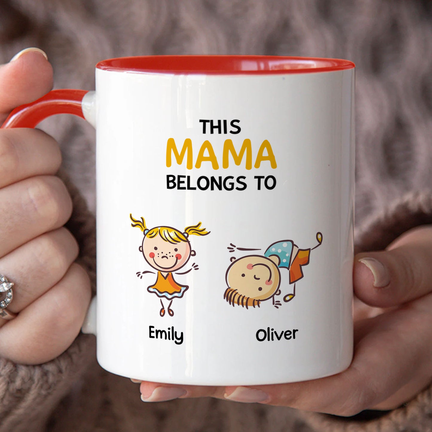 PST142 This Mom Nana Belongs To - Personalized White Mug Accent Mug