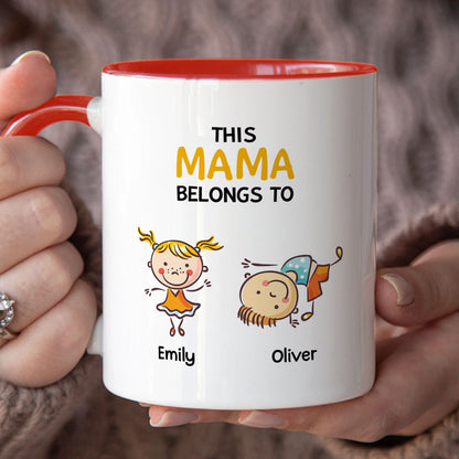 PST142 This Mom Nana Belongs To - Personalized White Mug Accent Mug