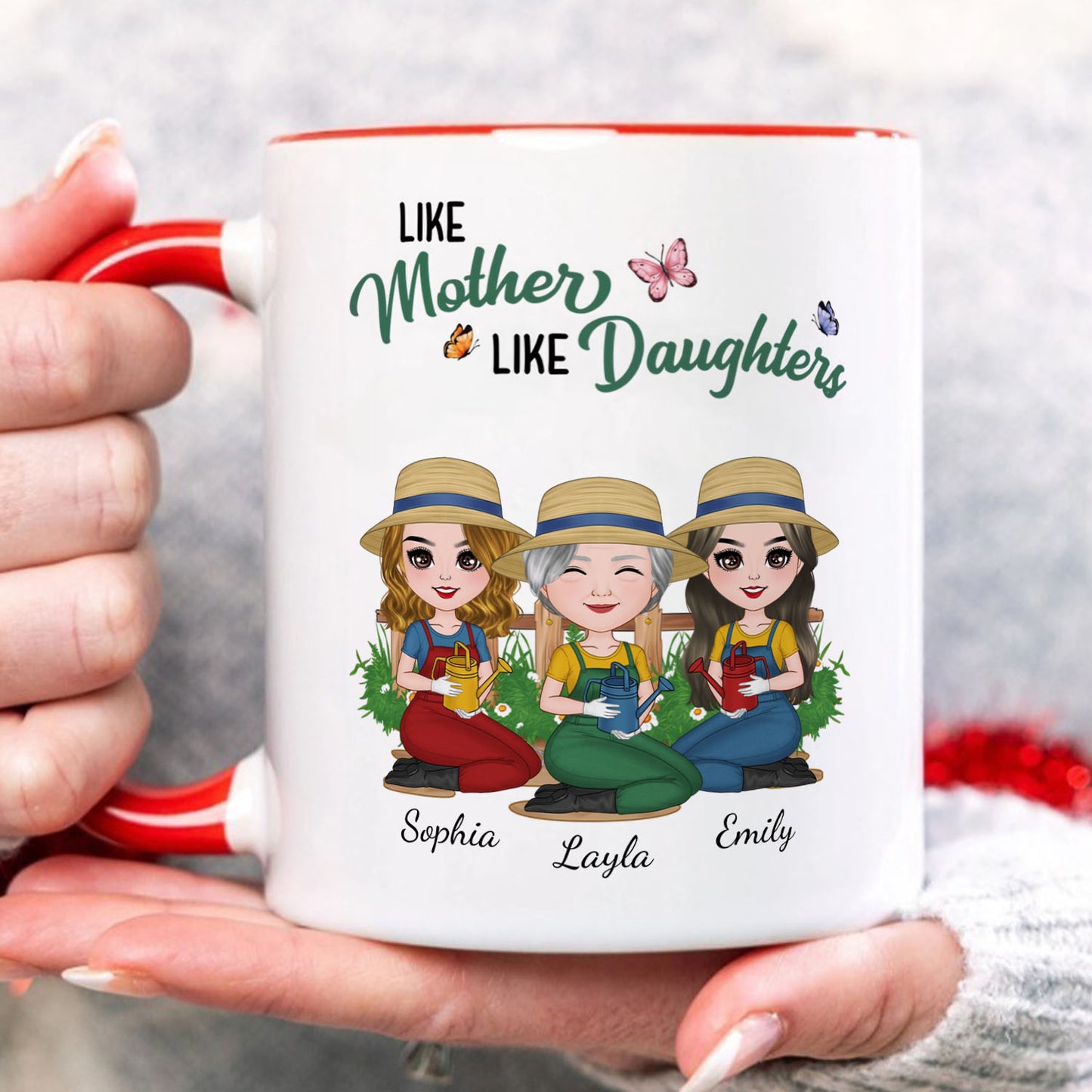 PST193 Like Mother Like Daughter Garden - Personalized White Mug Accent Mug