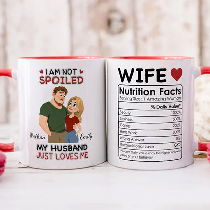 PST162 I'm Not Spoiled My Husband Just Loves Me - Personalized White Mug Accent Mug