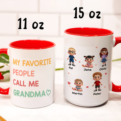 UPST07 My Favorite People Call Me Grandma - Personalized White Mug Accent Mug