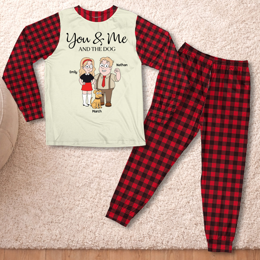 PSTPA12 You Me And The Dog - Personalized Custom Pajama Set