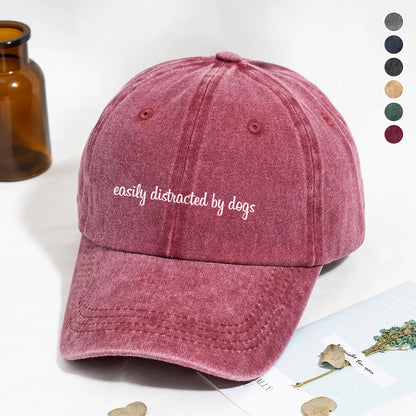 PSC11 Easily Distracted By Dogs - Wash Denim Cap