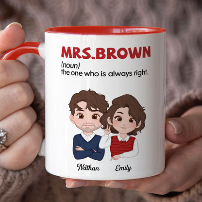 PST116 Mr And Mrs Married For Couple - White Mug Accent Mug