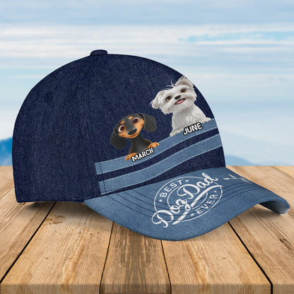 PST228 Best Dog Dad Mom Ever - Personalized Custom Classic Cap