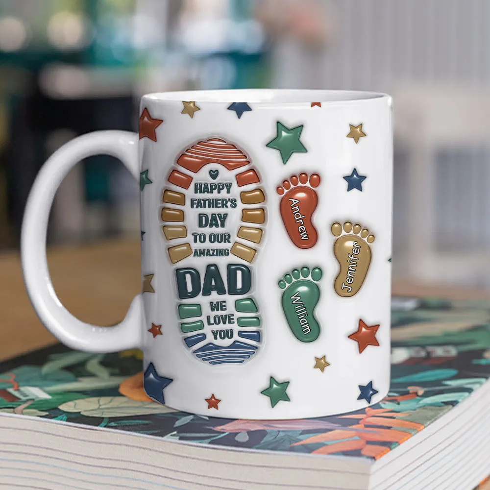 UPST19 Happy Father's Day To Our Amazing Dad - Personalized White Mug Accent Mug