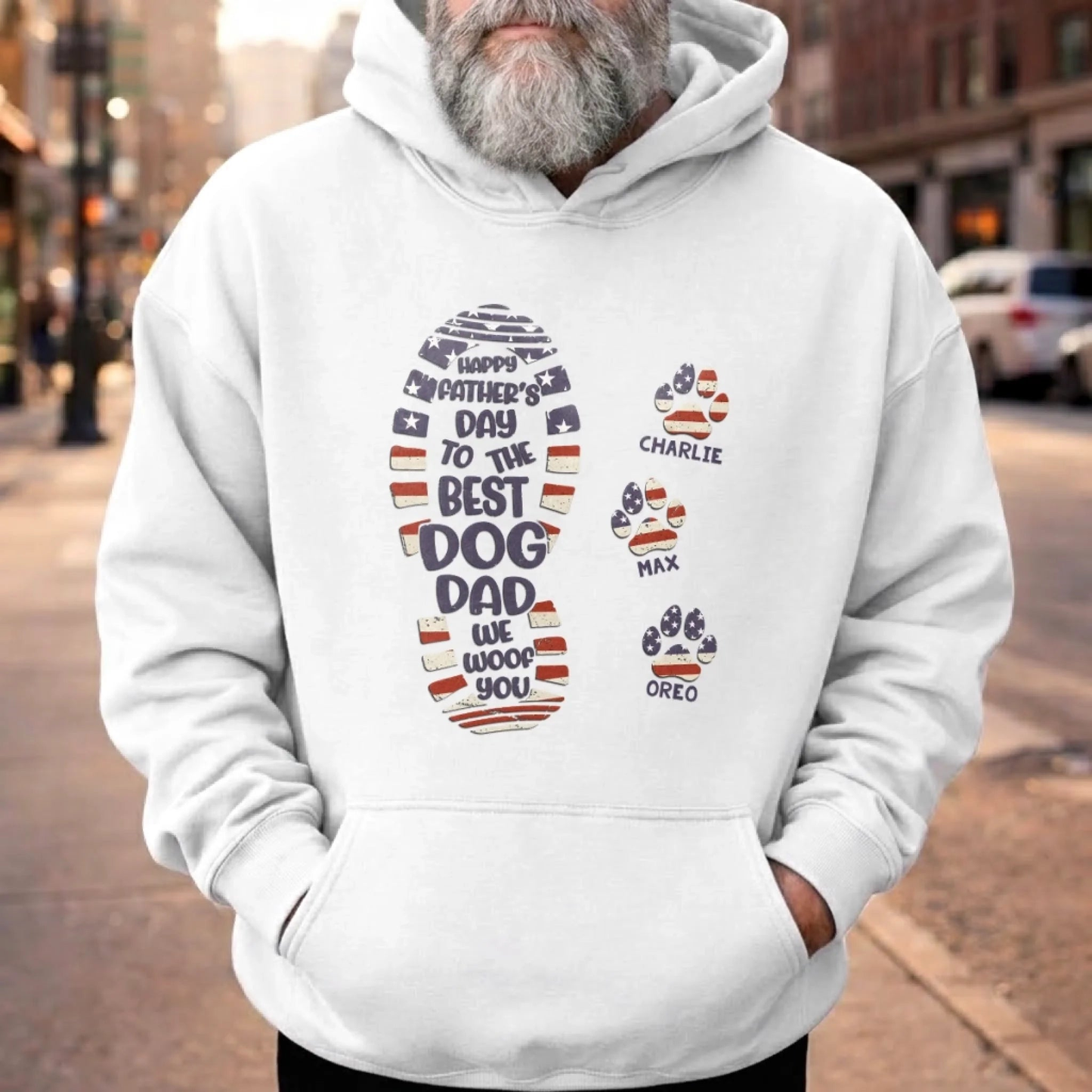 UPST39 Happy Father's Day To The Best Dog Dad - Personalized Custom T-shirt Hoodie