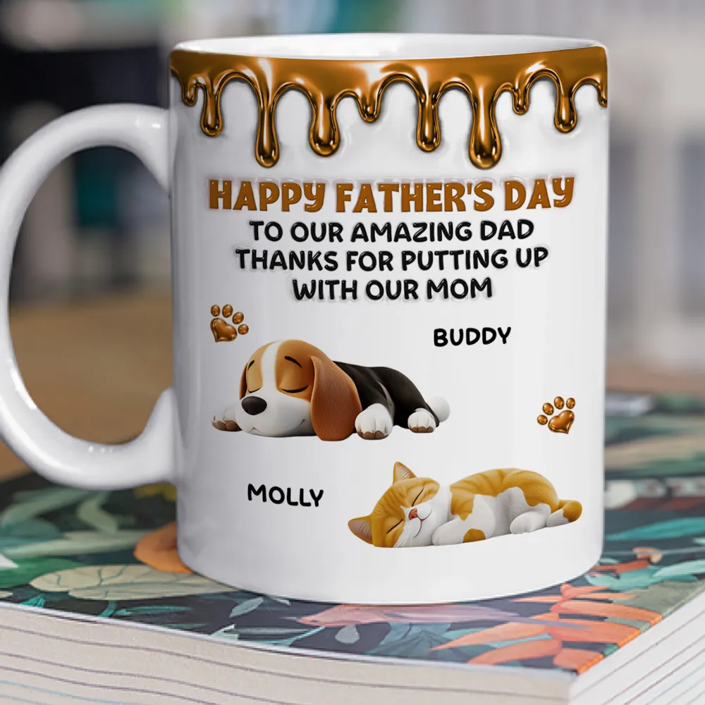 UPST36 Happy Father's Day To My Amazing Fur Dad - Personalized White Mug Accent Mug