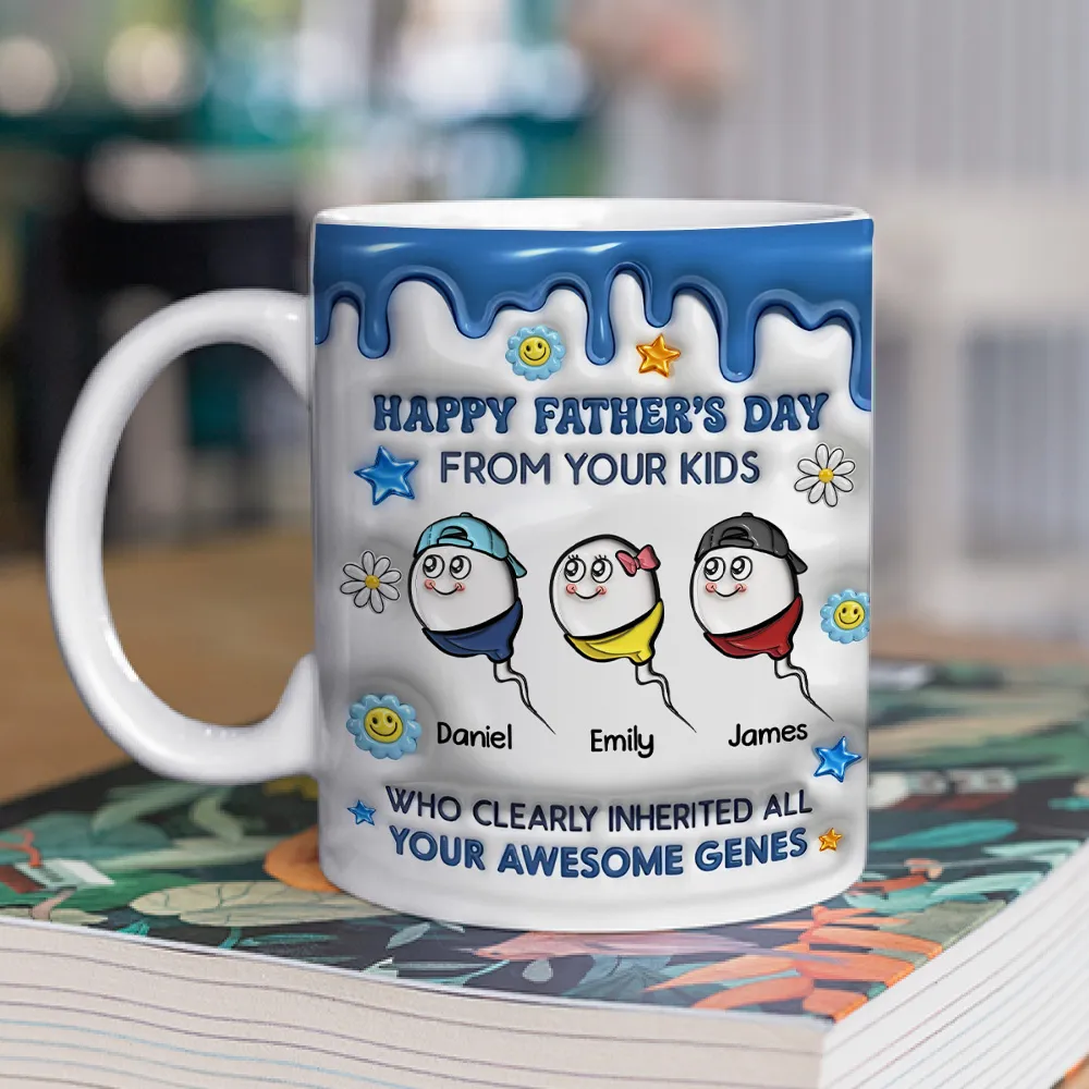 UPST21 Thanks Dad For Your Awesome Genes - Personalized White Mug Accent Mug