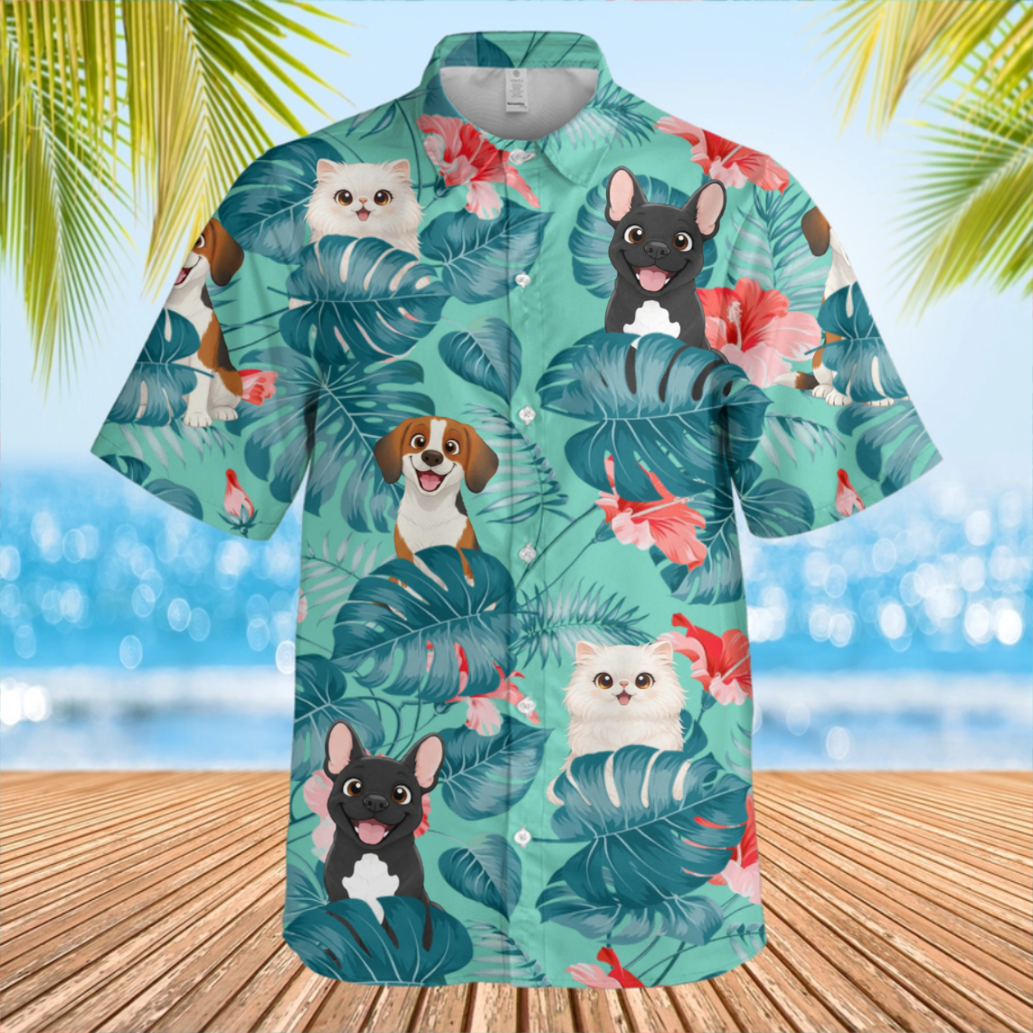 PSH17 Personalized Clipart Design Pet's Lover - Custom Hawaiian Shirt
