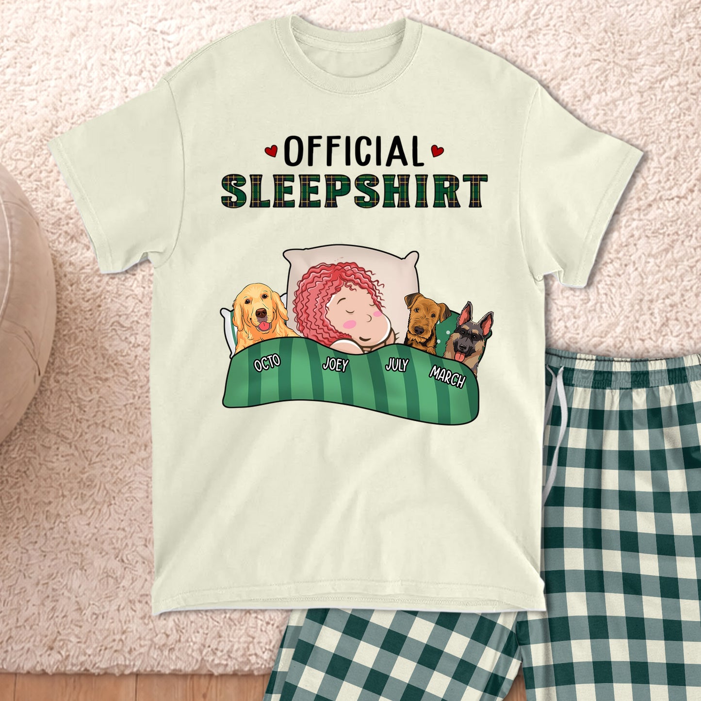 PSTPA04 Official Sleepshirt Dog Lover - Personalized Custom Raglan Pajama Set