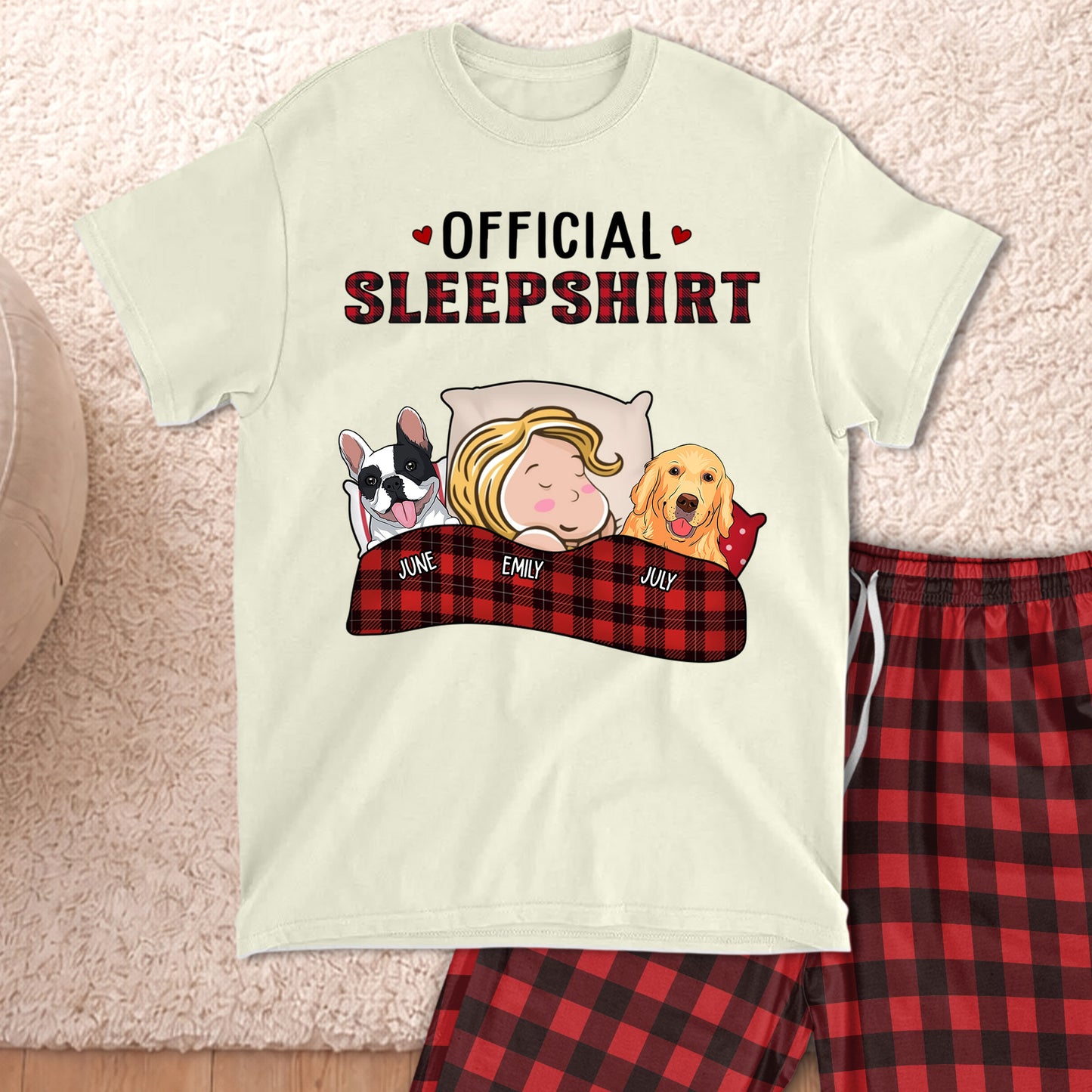 PSTPA04 Official Sleepshirt Dog Lover - Personalized Custom Raglan Pajama Set