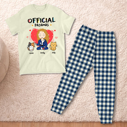 PST107 Sleep Shirt Cat Lover-Personalized Custom Pajama Set