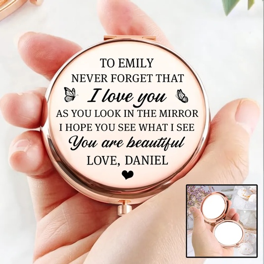 VPST42 Never Forget That I Love You - Personalized Custom Compact Mirror