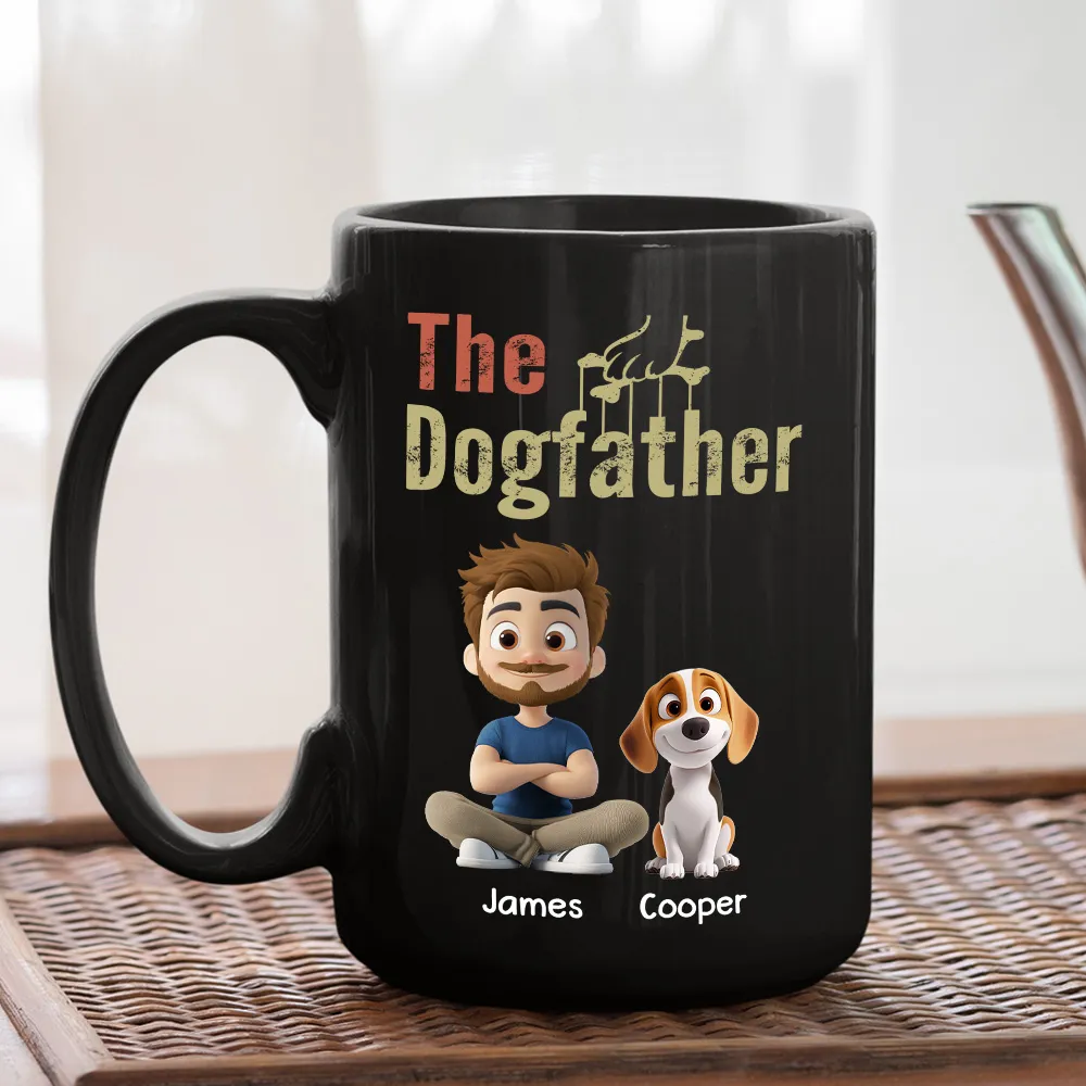 UPST106 The Dogfather The Dogmother - Personalized Black Mug