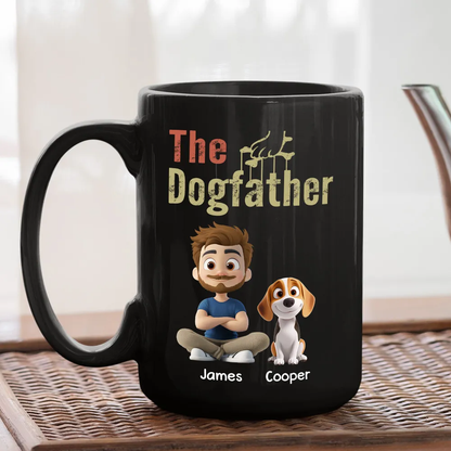 UPST106 The Dogfather The Dogmother - Personalized Black Mug