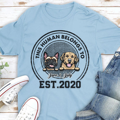 PST55 This Human Belongs To Dog Lovers-Personalized Custom