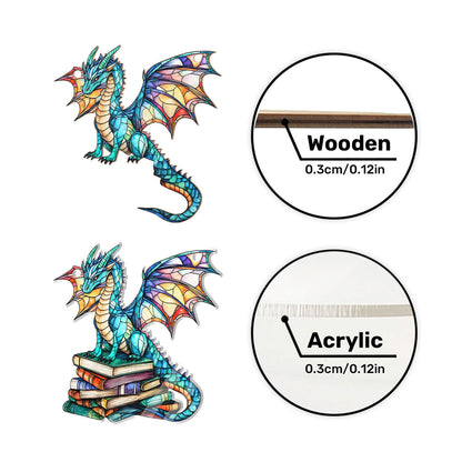 PSSW07 Book Dragon Window Hanging Suncatcher Ornament