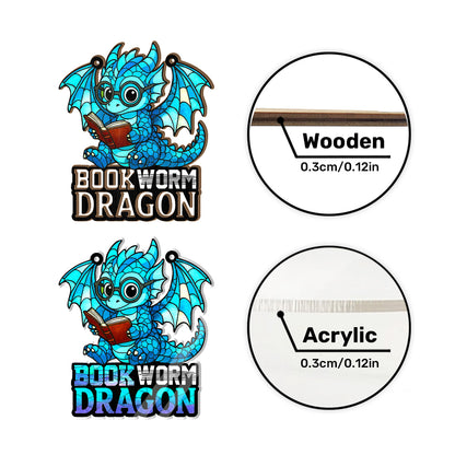 PSSW06 Book Dragon Window Hanging Suncatcher Ornament