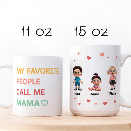 UPST07 My Favorite People Call Me Grandma - Personalized White Mug Accent Mug
