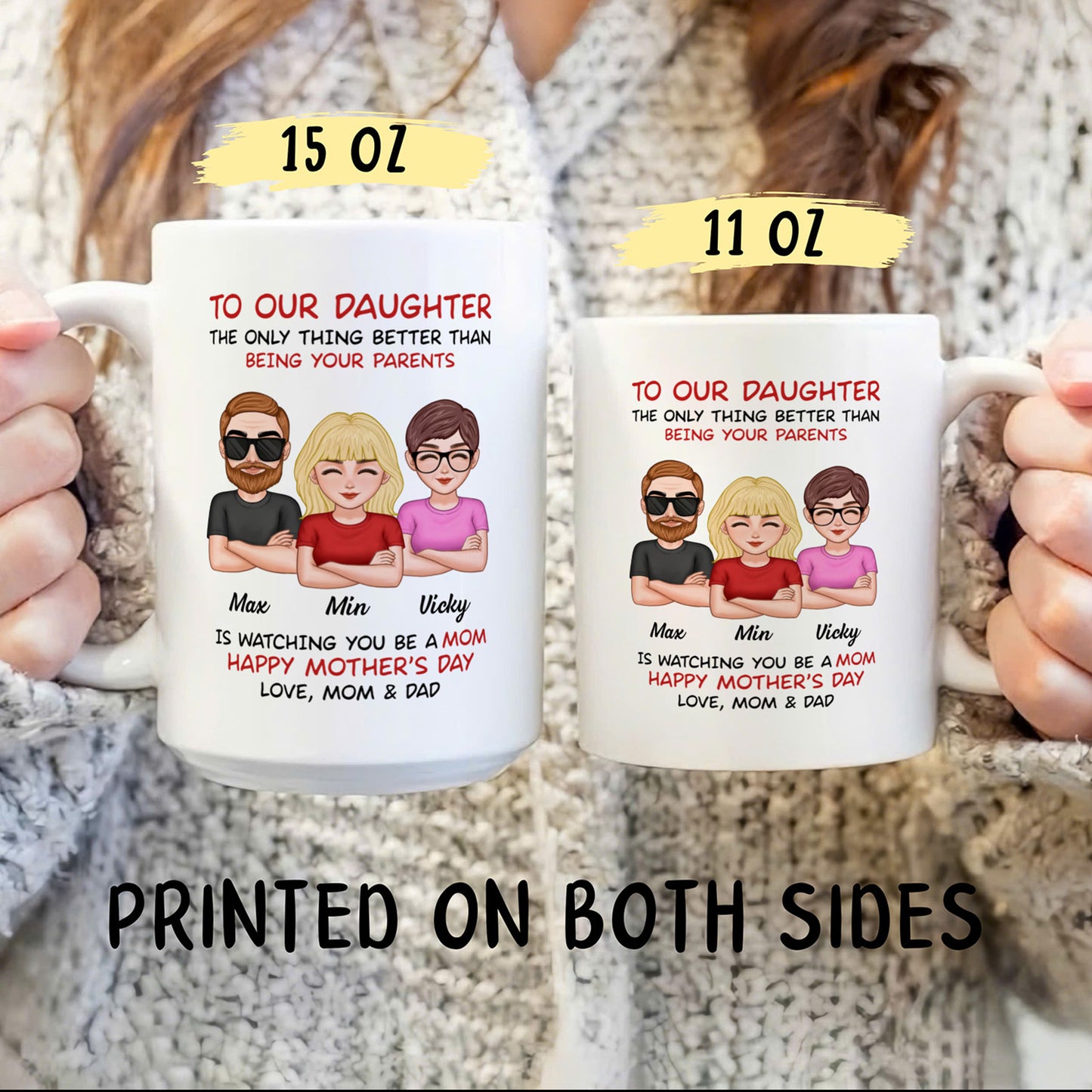 UPST05 To Our Daughter From Parents - Personalized White Mug Accent Mug