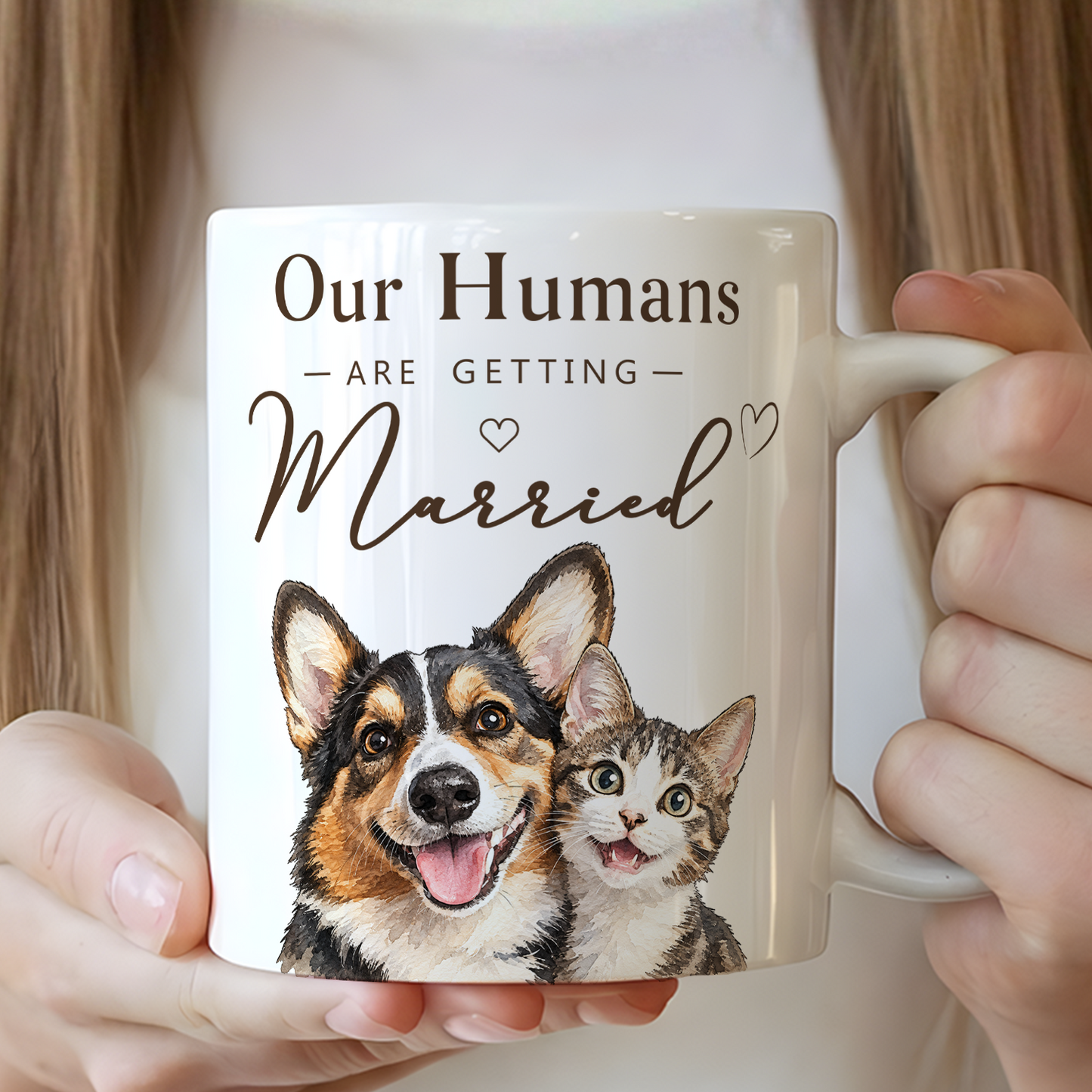 PST239 My Humans Are Getting Married - Personalized White Mug Accent Mug