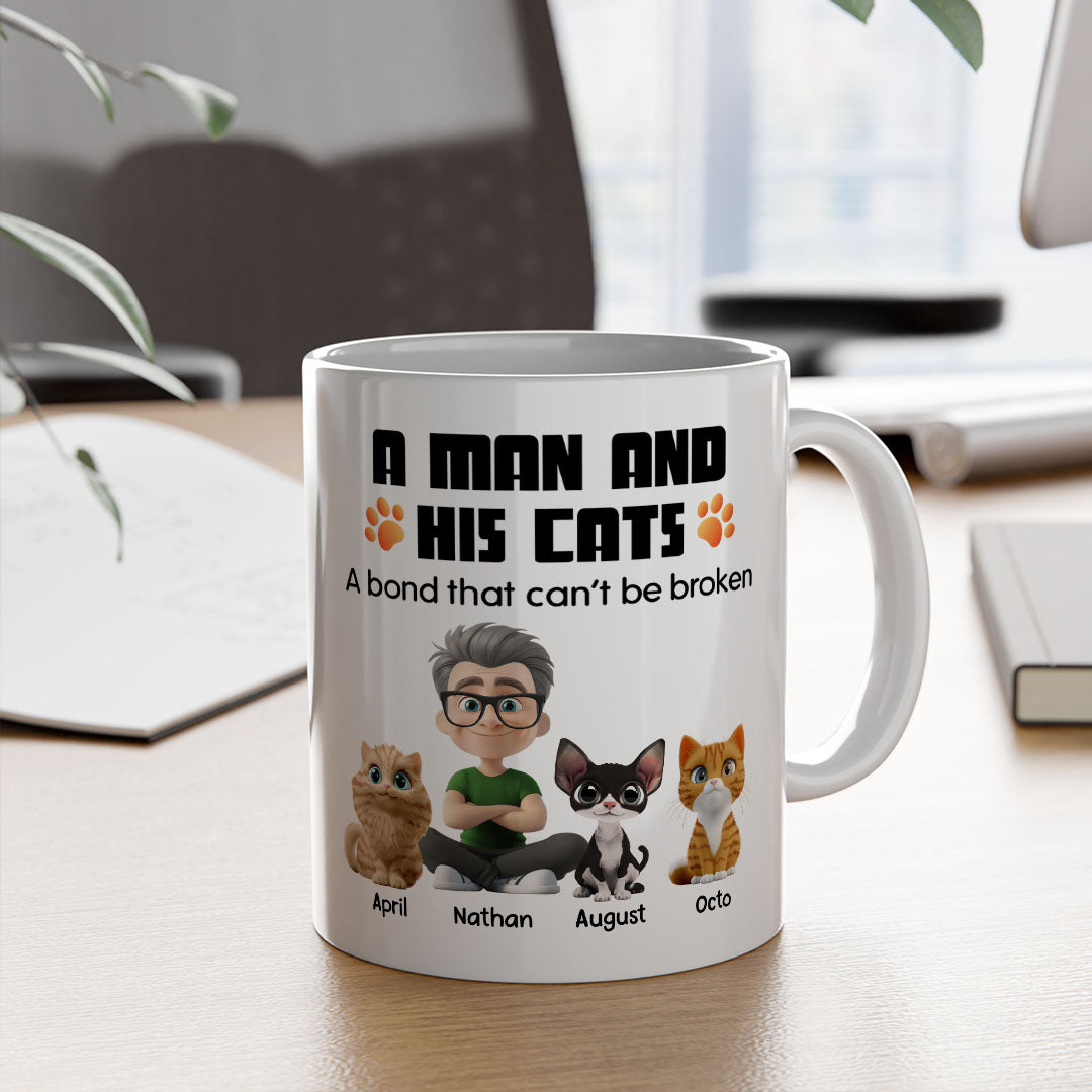 PSTM15 A Man And His Cat - White Mug Accent Mug