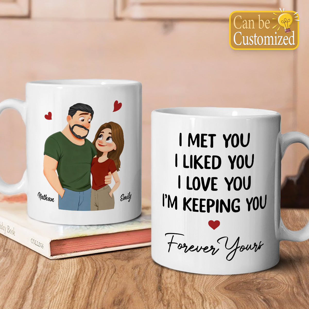PST183 I Met You I Liked You I Love You - Personalized White Mug Accent Mug