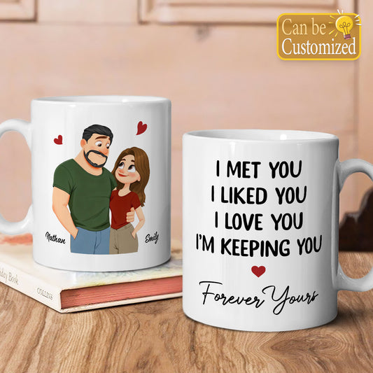 PST183 I Met You I Liked You I Love You - Personalized White Mug Accent Mug