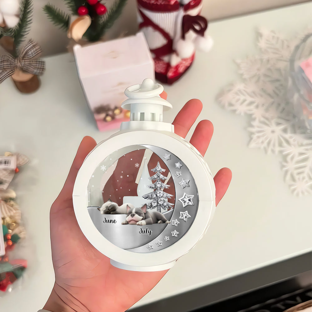 PSTL01 Fur Dad Mom - Personalized Custom 3D Effect Christmas Lantern