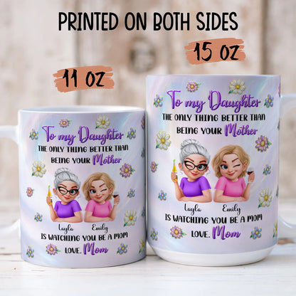 PST208 Happy Mother's Day Mom & Daughter - Personalized White Mug Accent Mug