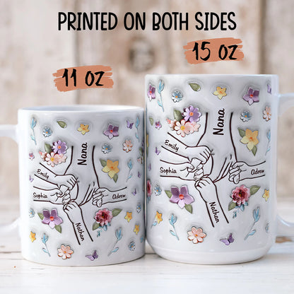 PST190 Hold My Hand 3D Inflated Effect Printed - Personalized White Mug Accent Mug