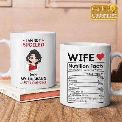 PST134 I'm Not Spoiled My Husband Just Loves Me - Personalized White Mug Accent Mug