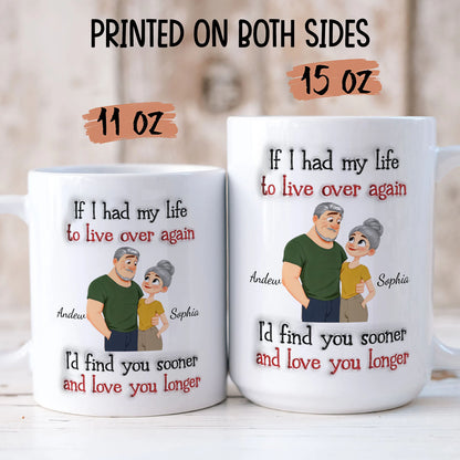 PST156 If I Had My Life To Live Over Again - Personalized White Mug Accent Mug