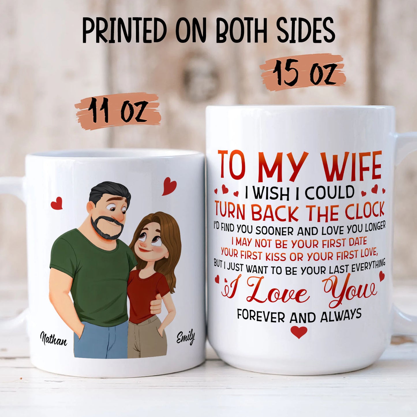 PST187 I Wish I Could Turn Back The Clock - Personalized White Mug Accent Mug