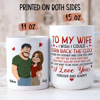 PST187 I Wish I Could Turn Back The Clock - Personalized White Mug Accent Mug