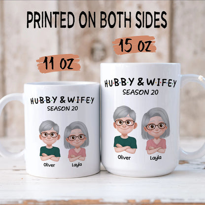 PST126 Hubby and Wifey - White Mug Accent Mug