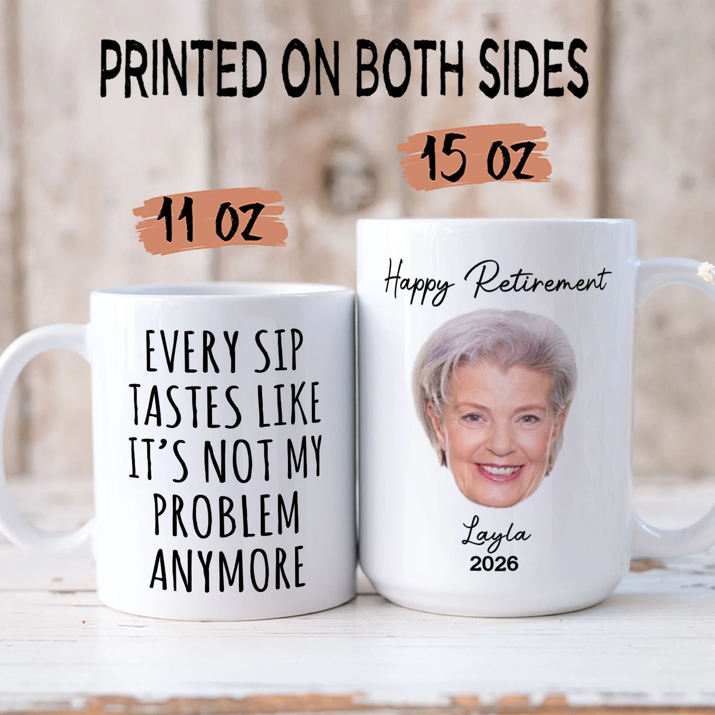 PSTM02 Happy Retirement - Personalized Custom Accent Mug