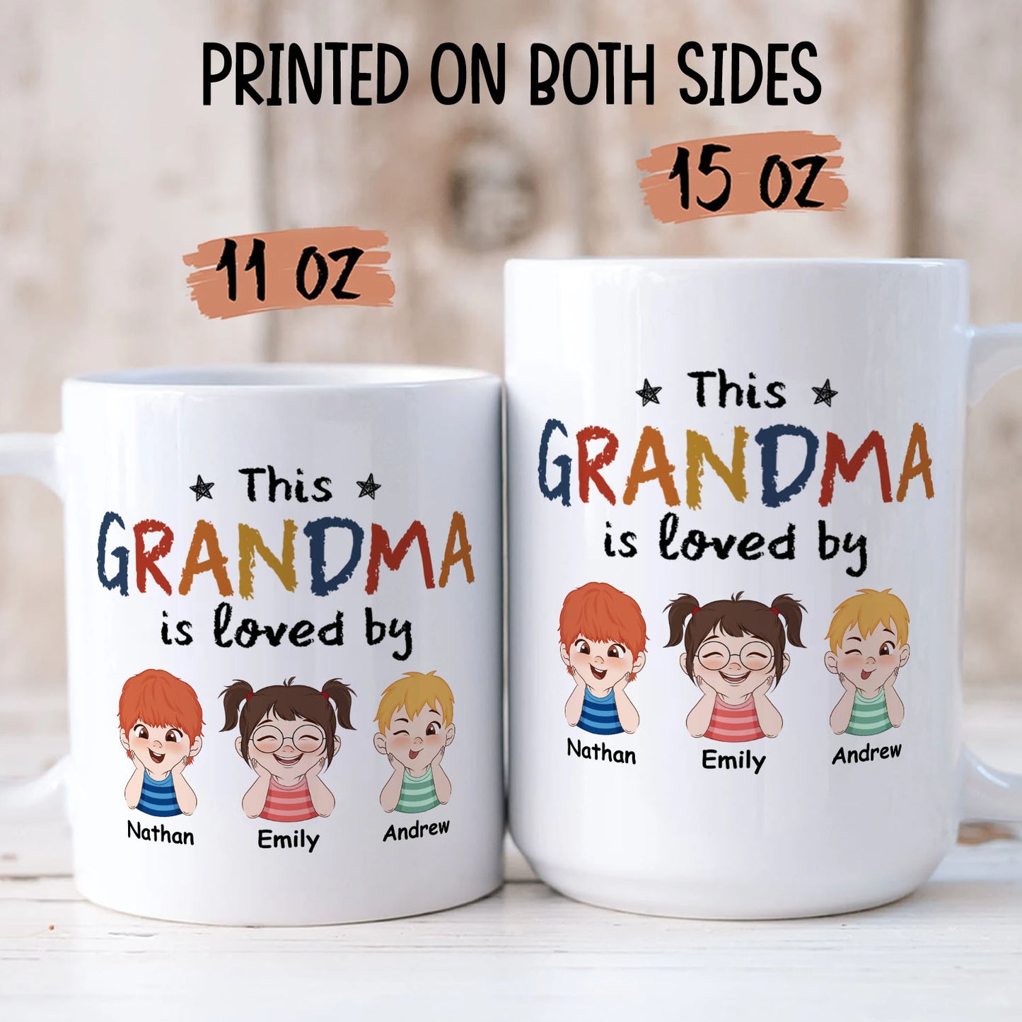 PST195 This Grandma Mommy Is Loved By - Personalized White Mug Accent Mug