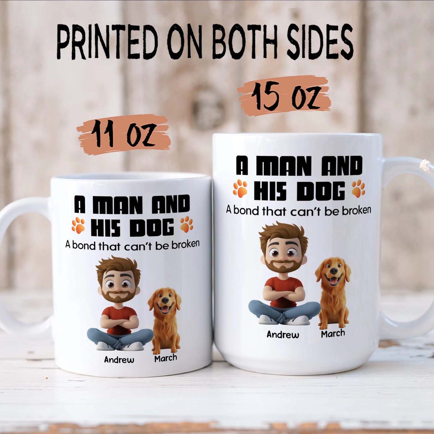 PSTM14 A Man And His Dog - White Mug Accent Mug