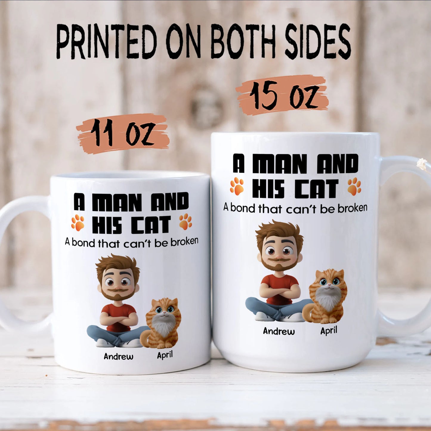PSTM15 A Man And His Cat - White Mug Accent Mug