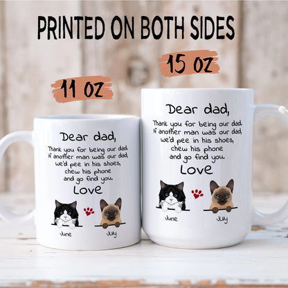 PST92 Dear Cat Dad Cat Mom Cat Parent - White Mug Accent Mug