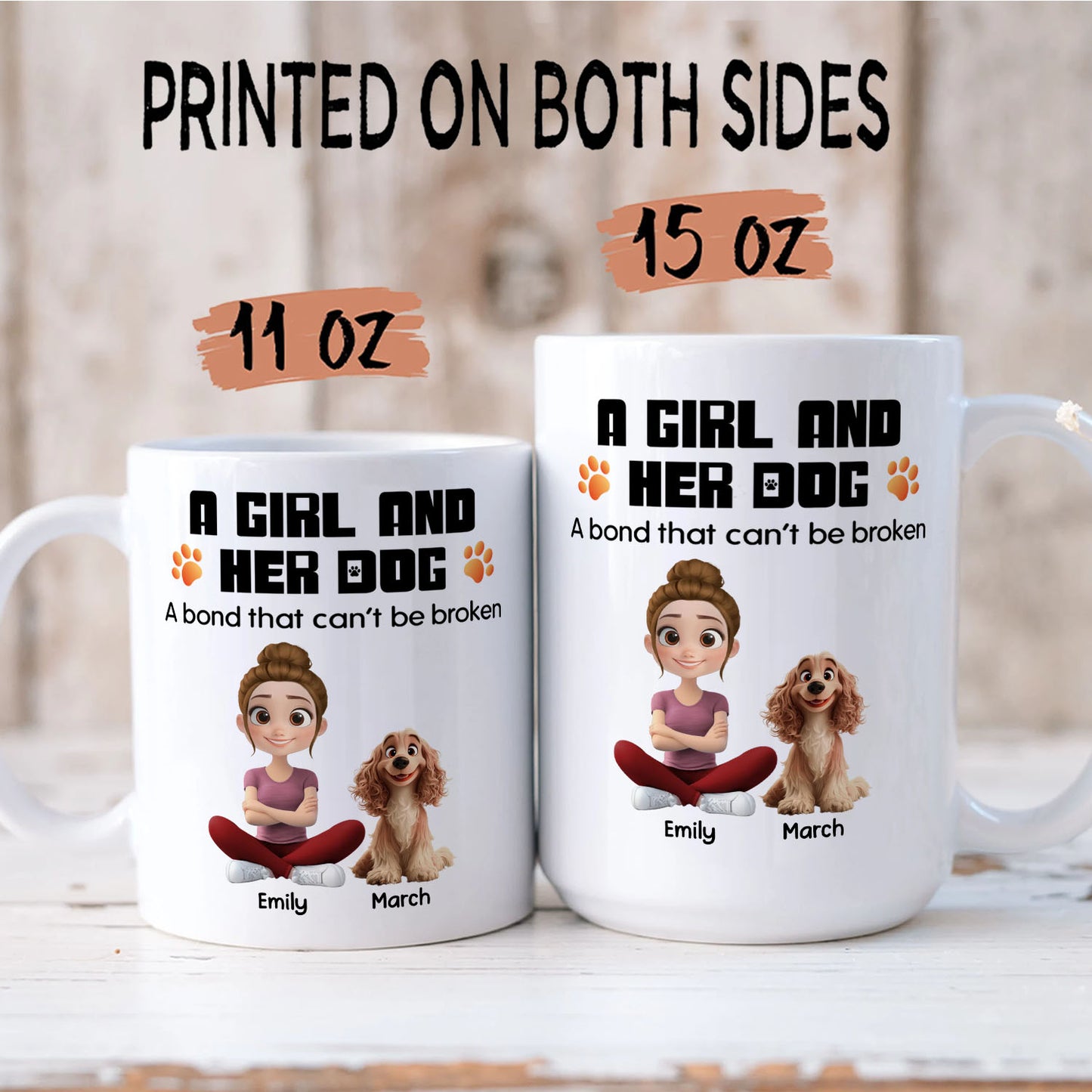 PSTM17 A Woman And Her Dog - White Mug Accent Mug