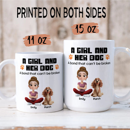PSTM17 A Woman And Her Dog - White Mug Accent Mug