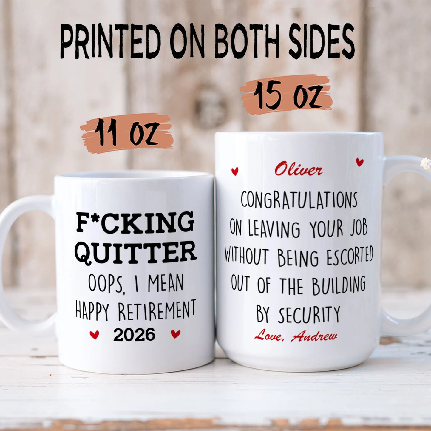 PSTM01 F*ck Quitter Oops I Mean Happy Retirement - Personalized Custom Accent Mug