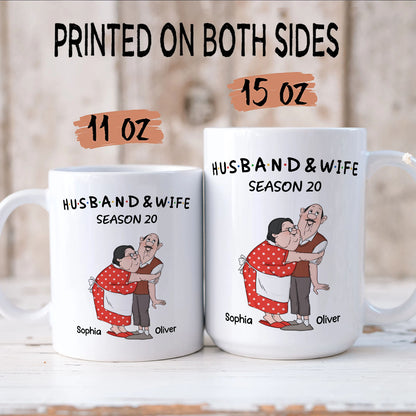 PST129 Hubby and Wifey Old Funny Couple - White Mug Accent Mug