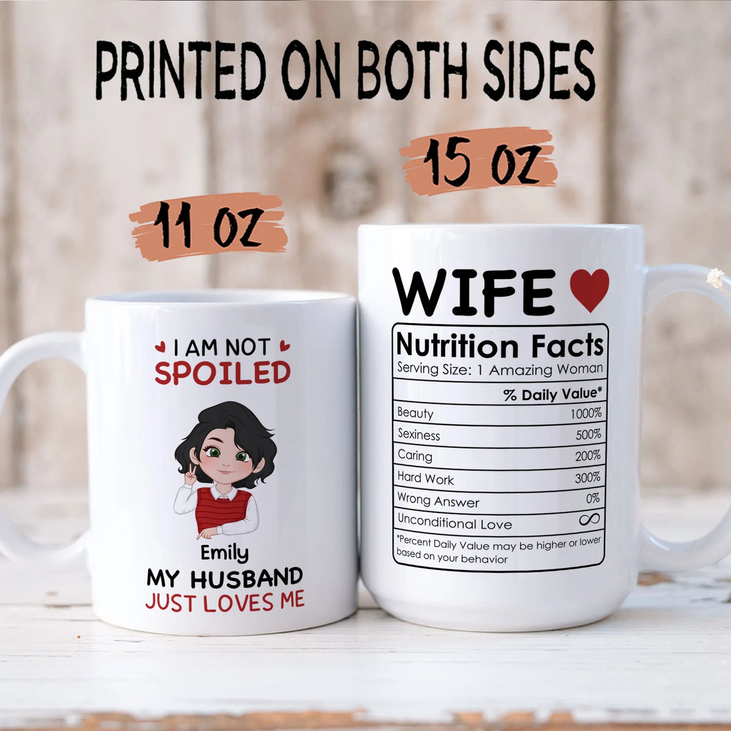 PST134 I'm Not Spoiled My Husband Just Loves Me - Personalized White Mug Accent Mug